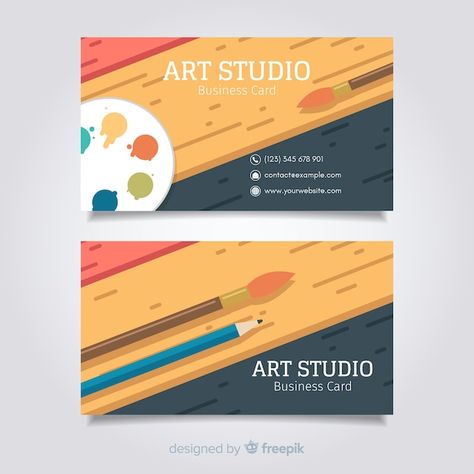 Artist Business Cards Design, Illustration Business Cards, Card Template Free, Wood Business Cards, Art Business Cards, Buisness Cards, Studio Cards, Art Studio Design, Craft Logo