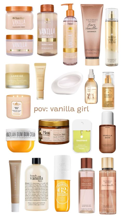 I love vanilla💞 Vanilla Skin Care, Vanilla Skincare, To Smell Like Vanilla, Clean Vanilla Girl, Vanilla Perfumes, Smell Like Vanilla, Vanilla Perfume, Body Hygiene, Makeup Help