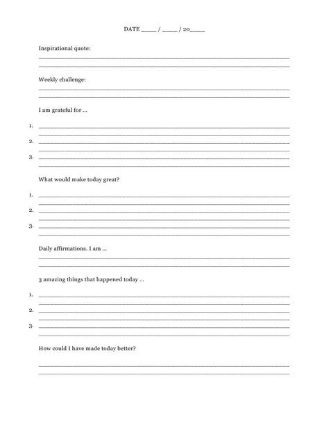 5 Minute Journal Template, The 5 Minute Journal, 5 Min Journal, 5 Minutes Journal, 5 Minute Journal, Five Minute Journal, Make Today Great, Therapy Worksheets, Journal Writing Prompts