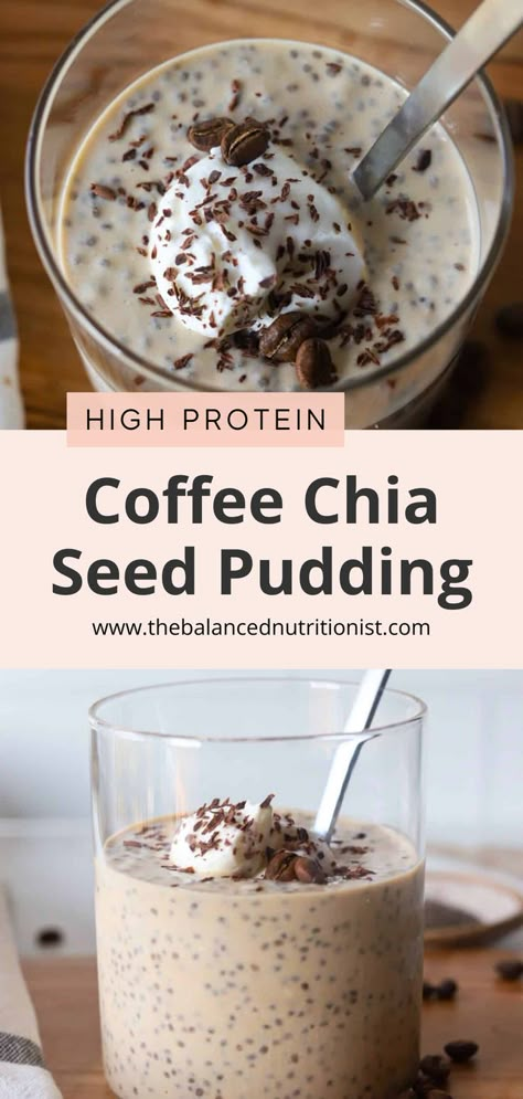 This coffee chia seed pudding recipe is a great way to start your day! It's a yummy chia seed pudding that combines the best chia seed pudding with your favorite protein coffee recipes. Enjoy a protein chia seed pudding with coffee for an energizing and filling breakfast. Try this chia seed pudding with coffee today! Coffee Chia Seed Pudding, Coffee Chia Pudding, Protein Coffee Recipes, Chia Protein Pudding, High Protein Coffee, Best Chia Seed Pudding, Protein Chia Seed Pudding, Pudding Recipes Healthy, Chia Seed Breakfast