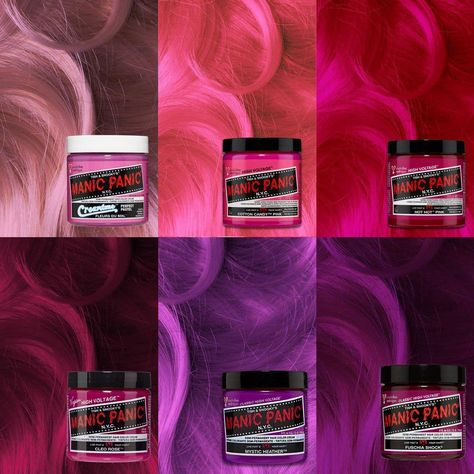 Manic Panic Cotton Candy Pink, Manic Panic Pink, Magenta Hair Dye, Rockstar Hair, Hair Palette, Manic Panic Colors, Cotton Candy Pink Hair, Manic Panic Hair Dye, Purple Hair Dye