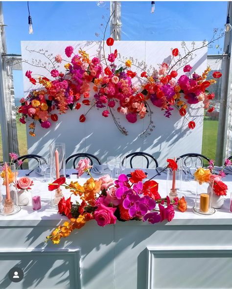 Disco Flowers Wedding, Twenty Fine, Tropical Luxe, Orange And Pink Wedding, Spring Edit, Floral Couture, Bright Wedding Colors, Event Florals, Daisy Party