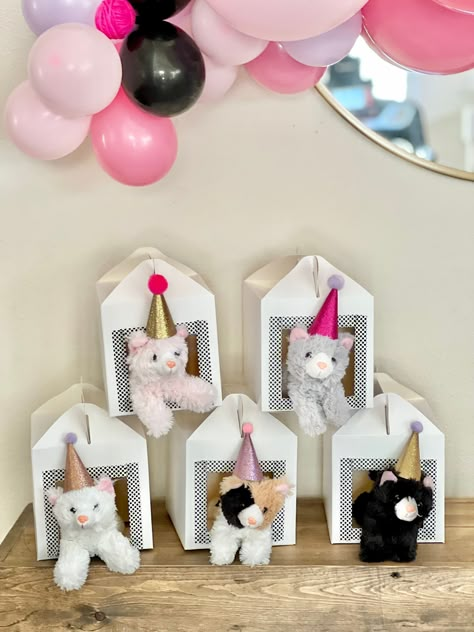 Cat Themed Birthday Party - Pop of Gold Purr-fect Cat Birthday, Cats Birthday Party, Kitten Party Favors, Cat Themed Party, Cat Party Favors, Audrey 2, Kitten Birthday Party, Cat Themed Parties, Cat Themed Birthday Party