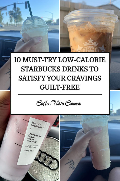 Discover the best low-calorie Starbucks drinks that are big on flavor but light on calories! From refreshing iced teas to creamy lattes, these drinks will satisfy your cravings guilt-free. Perfect for anyone watching their calorie intake but still loving their coffee runs. Starbucks Drinks Healthier, Yummy Low Calorie Starbucks Drinks, Starbucks Drinks Mocha Iced, Optavia Starbucks Drinks, Healthiest Starbucks Drinks Coffee, Starbucks Diet Drinks, Low Cal Iced Coffee Starbucks, Optavia Approved Starbucks Drinks, Low Calorie White Mocha Starbucks