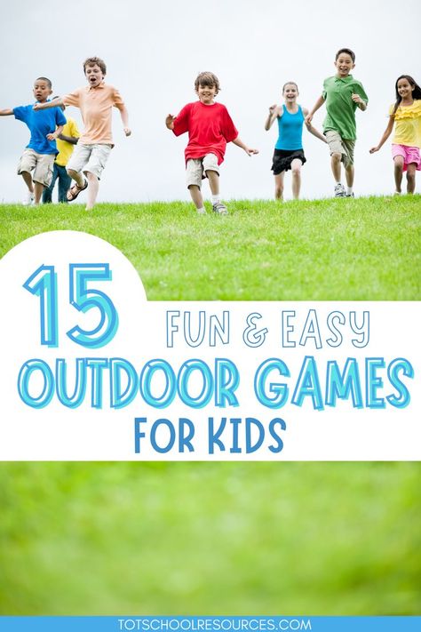 Outside Preschool Games, Kids Outdoor Games Diy, Outdoor Games For Kids No Supplies, Outdoor Games For Elementary Students, Outdoor Play For Preschoolers, Playground Activities Preschool, Easy Outside Games, Games For Preschoolers Outdoor, Kindergarten Games Outdoor