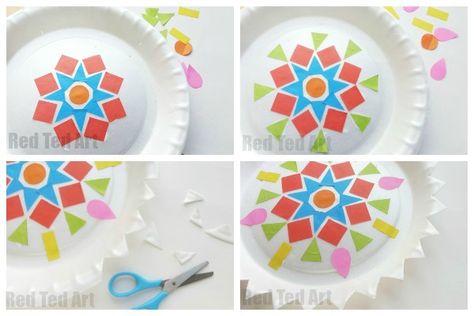 Paper Plate Rangoli Kids' Diwali Craft - Red Ted Art Paper Plate Rangoli, Art For Special Needs, Easy Rangoli Patterns, Diwali Craft For Children, Diwali For Kids, Diwali Craft Ideas, Diwali Activities, Diwali Crafts, Diwali Happy