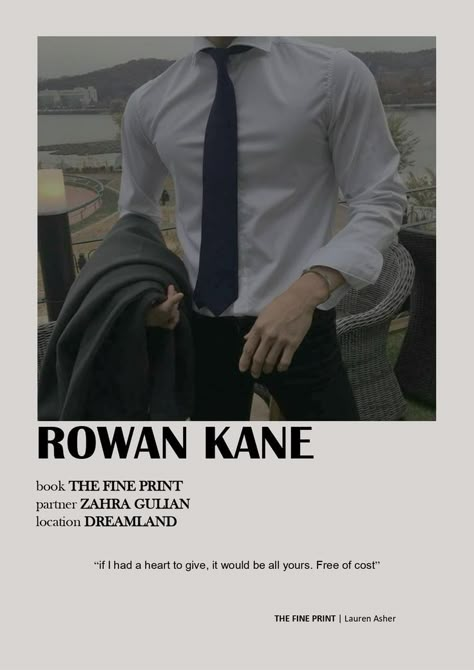 Rowan Cane The Fine Print, Rowan From The Fine Print, The Fine Print Rowan Kane, The Kane Brothers, The Kane Brothers Lauren Asher, Rowan Kane Aesthetic, Rowan Kane Fine Print, The Final Print Book, The Fine Print Characters