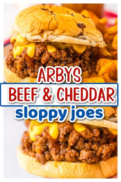 arbys beef and cheddar recipe, arbys sloppy joes, beef and cheddar sloppy joe, copycat arbys beef and cheddar, ground beef dinner, ground beef recipes, sloppy joe recipe Sandwiches Using Ground Beef, Sloppy Joes With Mushroom Soup, Barbeque Sandwiches Ground Beef, Sloppy Joe Alternatives, Dinner Recipes With Hamburger Buns, Sloppy Joe Variations, Cheap Crockpot Meals For A Crowd, Ground Beef Sandwich Ideas, Elevated Sloppy Joe