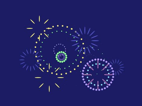 New Years Animation, Vdo Design, New Year Animation, Fireworks Animation, Fireworks Gif, New Year Countdown, Fireworks Art, Vector Animation, Fireworks Design