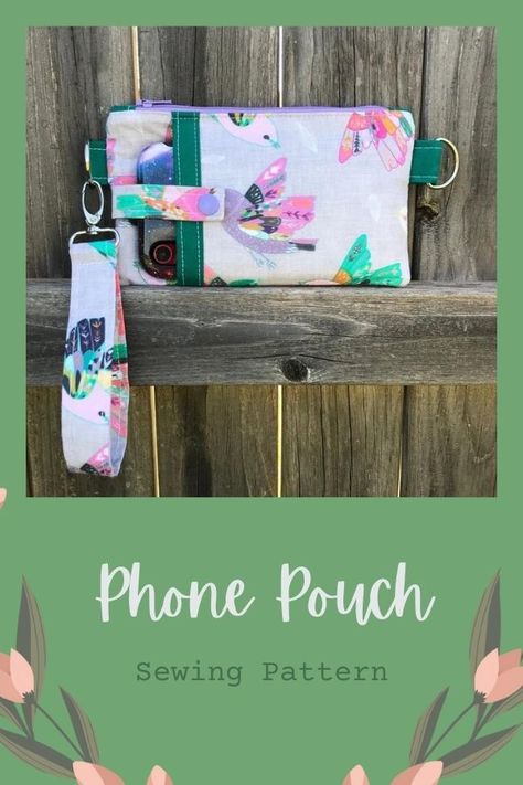 Phone Case Wallet Sewing Pattern, Quilted Cell Phone Case Free Pattern, Cell Phone Wristlet Pattern Free, Diy Wristlet Clutch, Phone Bag Diy Free Pattern, Phone Purse Pattern Free, Phone Case Pattern, Phone Pouch Diy Sewing, Small Gifts To Sew