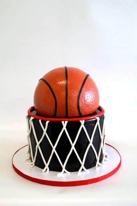 Basketball Number Cake, Ball Birthday Theme, Born 2 Ball Birthday, Happy Birthday Basketball, Basketball Cakes, Jordan Cake, Basketball Birthday Cake, Basketball Theme Birthday, Red Birthday Cake