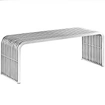 Check this out on Amazon Contemporary Living Rooms, Stainless Steel Bench, Steel Bench, Metal Bench, Living Room Bench, Stainless Steel Tubing, Modern Bench, Modway Furniture, Contemporary Living