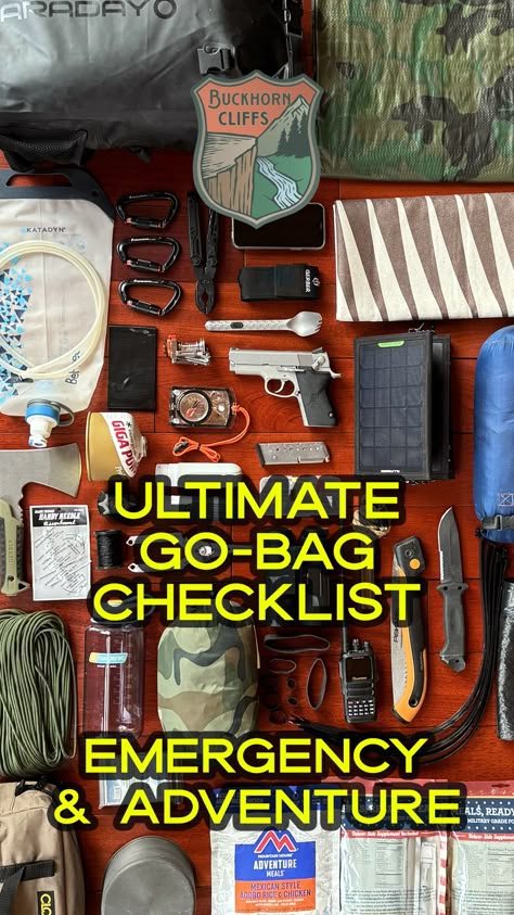 Prepare for any emergency or travel scenario with this comprehensive go-bag (bug out bag) checklist. Learn what essential items to include to ensure you're always ready for unexpected situations. Emergency Go Bag For Car, Diy Emergency Go Bag, How To Prepare For Emergency, What To Pack In An Emergency Go Bag, Survival Go Bag, Grab And Go Bag Survival, Emergency Evacuation Bag, Emp Survival Checklist, Survival Bagpack List