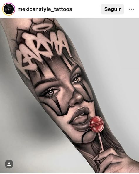 Chicano Tattoos For Women, Chicano Girl Tattoo, Tattoo Chicano Style, Sarah Tattoo, Chicanas Tattoo, Girl Thigh Tattoos, Arm Sleeve Tattoos For Women, Web Tattoo, Chicano Style Tattoo