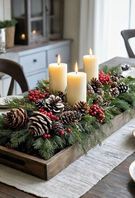 Christmas Decoration On A Budget, Christmas Decor Budget, Christmas Decor Ideas For Living Room Cozy, Modern Cozy Christmas, Christmas Table Display, Coffee Table Christmas Decor, Ideas Decoracion Navidad, Christmas Centrepieces, Christmas Coffee Table