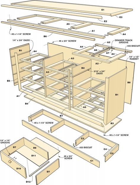 Cabinet Blueprints, Kitchen Cabinets Plans, Kitchen Wood Design, Kitchen Cabinet Plans, 12 Drawer Dresser, Woodworking Blueprints, Christmas Crafts Diy Projects, Simple Woodworking Plans, Woodworking Plans Beginner