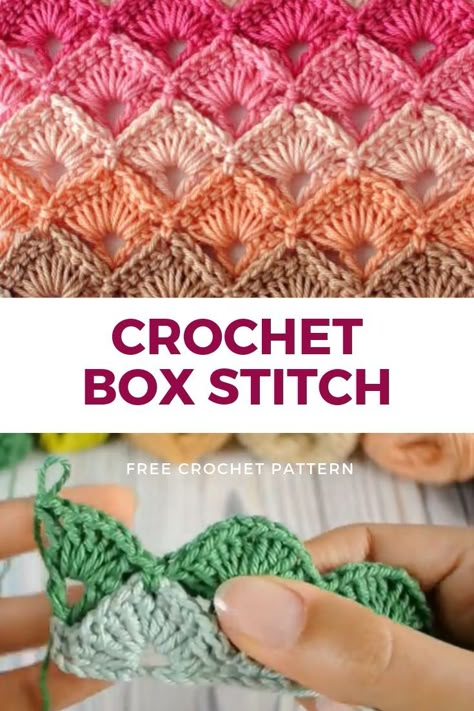 Colorful Crochet Patterns, Crochet Patterns Using 2 Weight Yarn, Crochet Instructions Step By Step, Crochet Alternating Colors, Turkish Crochet Stitch, Crochet Box Stitch Free Pattern, Crochet Stitches Patterns Step By Step, Crochet Stiches Ideas, Crochet Row Patterns