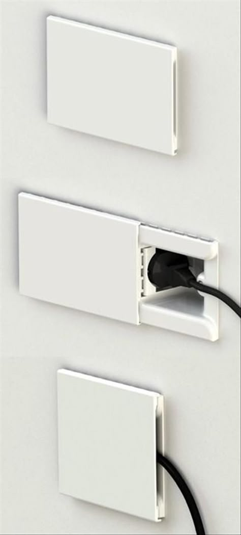 Recessed outlets with a cover to ensure that cord is as flush to the wall as possible. LOVE this! Recessed Outlets, Murphy Bed Ideas, Murphy Bed Plans, Sliding Closet, Wall Outlets, Room Dividers, Barn Doors Sliding, Electrical Outlets, Closet Doors