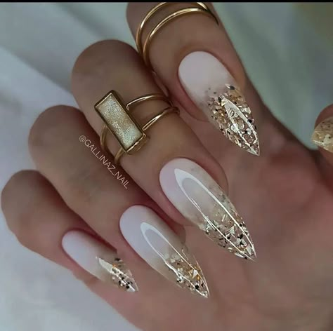 Wedding Acrylic Nails, Golden Nails, Fall Gel Nails, Gold Nail, Glamorous Nails, New Year's Nails, Luxury Nails, Bling Nails, Fancy Nails