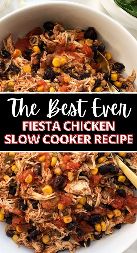 Mexican Chicken Dinner, Crockpot Fiesta Chicken, Five Ingredient Recipes, Beef Crockpot Recipes, Crockpot Recipes Mexican, Crockpot Recipes Ground Beef, Tex Mex Chicken, Office Lunches, Meal Prep Dinner