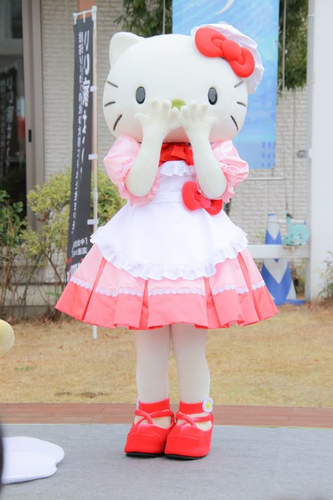 Hello Kitty Mascot Costume, Hello Kitty Cosplay Costumes, Hello Kitty Mascot, Maddy Costume, Fotos Da Hello Kitty, Sanrio Costumes, Hello Kitty Restaurant, Sanrio Cosplay, Hello Kitty Cosplay