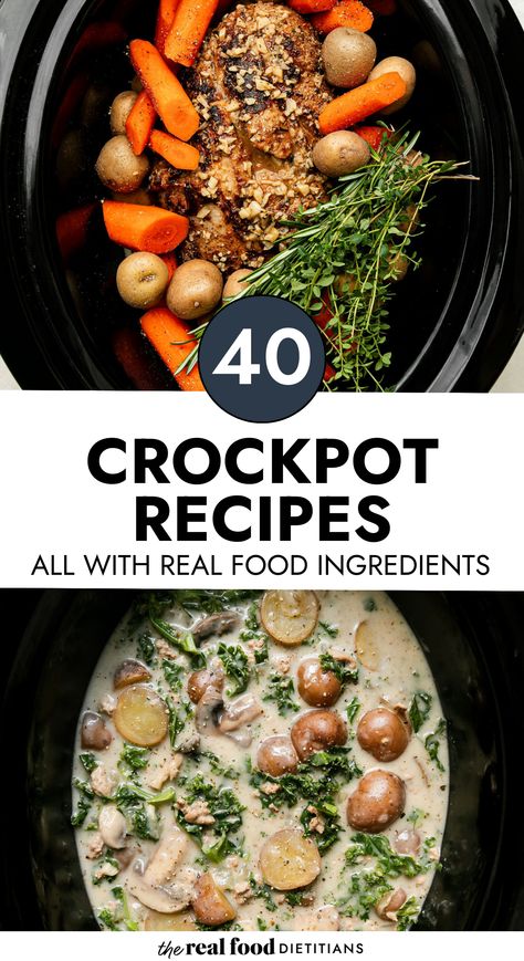 If there is one kitchen appliance that needs to live in every kitchen, it has to be the crock pot. We love to pull out our crock pots, armed with our arsenal of healthy crock pot recipes to add comfort, nutrition, and simplicity to our days. Not only are easy crockpot recipes lifesaver for delicious meals, but the aromas and slow-cooked flavor they conjure bring everyone to the table. Best Crock Pot Recipes Healthy, Delicious Crock Pot Recipes, One Pot Slow Cooker Meals Healthy, Healing Crockpot Recipes, Crockpot Recipes 12 Hours Dinners, Crockpot Meals For Working Moms, Healthy Crop Pot Recipes Clean Eating, Real Food Crockpot Recipes, Different Crockpot Recipes