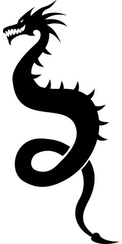 Simple Dragon Silhouette, Dragon Clip Art, Simple Dragon, Dragon Silhouette, Art Dragon, Sea Serpent, Silhouette Clip Art, Silhouette Images, Silhouette Stencil