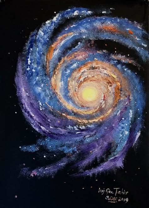 Galaxy Drawing Aesthetic, Galaxy Abstract Painting, Abstract Space Painting, Oil Pastel Space Art, Spiral Galaxy Drawing, How To Draw A Galaxy, Paint Galaxy Acrylic, Space Aesthetic Painting, Galaxy Sculpture