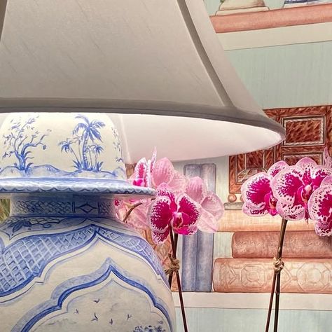 Haleh Atabeigi on Instagram: "From my new lamp series. Hand painted Chinoiserie scenes, on hand made custom papier mache lamps. There are unique individual scenes on each side. It is a limited edition of 10, (after that the mold for the papier mache sculpture gets too deteriorated, so the artisan literally breaks the mold). I’m painting them on order one by one, the rest are different looks and designs. Please come see at the Kingston designer showhouse!  in Kingston NY. @kingston.design.connection #kingstonny #hudsonvalleyny #mariobuatta #chinoiserie #blueandwhite #kingstondesignshowhouse #kingstondesignconnection #stairgalleries" Papier Mache Sculpture, Painted Chinoiserie, Mario Buatta, Hudson Valley Ny, Kingston Ny, Design Show, Kingston, Chinoiserie, Lamps