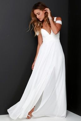 Ocean of Elegance Ivory Maxi Dress Casual Bridal Dress, Ivory Maxi Dress, Cocktail Dress Prom, Wedding Dress Chiffon, Cocktail Dress Wedding, Trendy Wedding Dresses, Casual Wedding Dress, White Dresses For Women, Maxi Dress Cocktail