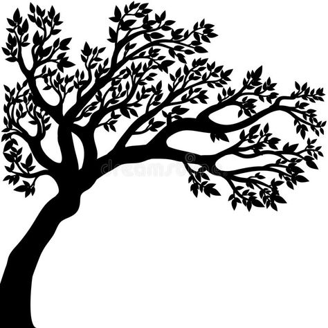 Vector drawing of the tree. Vector illustration of the tree silhouette with leav , #AFF, #tree, #drawing, #Vector, #leaves, #silhouette #ad Silhouette Drawing, Wood Burning Patterns, Celtic Tree, Tree Svg, Tree Illustration, Tree Silhouette, Tree Drawing, Vector Drawing, Silhouette Art