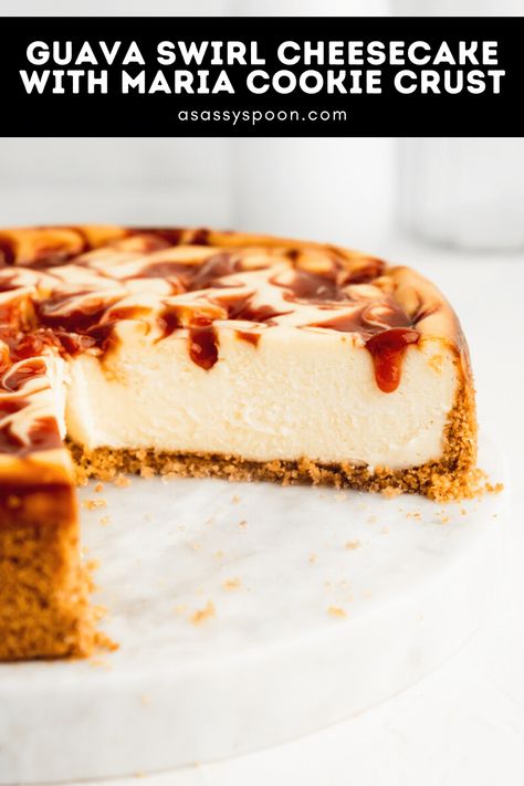 Puerto Rican Cheesecake, Guava Cheesecake Recipe, Guava Dessert Recipes, Maria Cookies Dessert Recipes, Recipes With Guava, Guava Marmalade, Coconut Lime Margarita, Guava Pastries, Guava Cheesecake