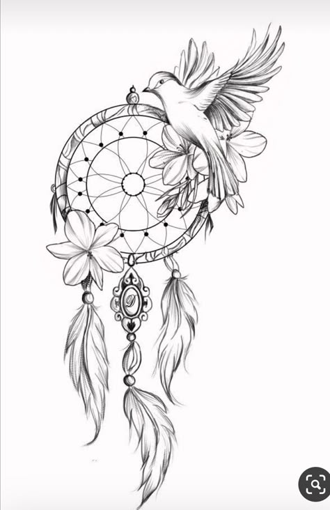 Dreamcatcher Tattoo Thigh, Dream Catcher Sketch, Atrapasueños Tattoo, Dream Catcher Drawing, Animal Design Tattoo, Unique Half Sleeve Tattoos, Dream Catcher Tattoo Design, Country Tattoos, Realistic Tattoo Sleeve