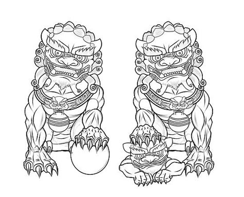 Foo dogs Japanese Foo Dog, Foo Dog Tattoo Design, Dog Tattoo Design, Foo Dog Tattoo, Dogs Tattoo, Chinese Dog, Foo Foo, Fu Dog, Chinese Tattoo