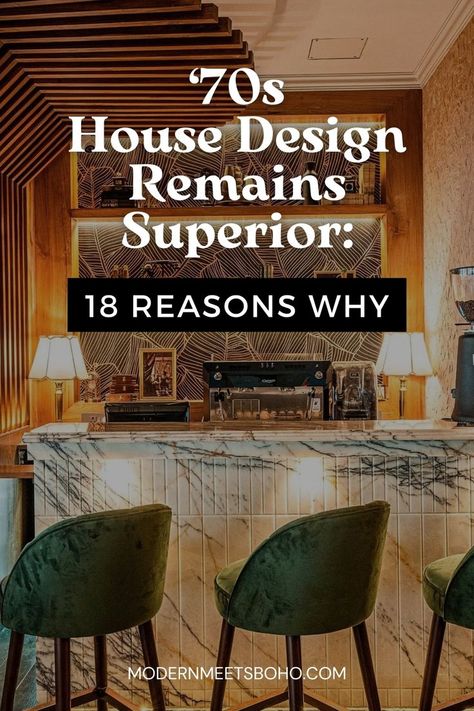 Dive into the timeless allure of 70s house design with 18 compelling reasons why it remains superior. Explore the enduring charm of 70s house decor and aesthetic that continues to inspire modern homes today. Here's why 70s home decor stood the test of time! 70s Glam Decor Interior Design, 1960 Home Decor Interior Design, Earthy 70s Home, Vintage 70s Furniture, 70s Home Update, 60’s Home Decor, 70s Spanish Style Home, Modern 1970s Interior Design, 70s Home Design