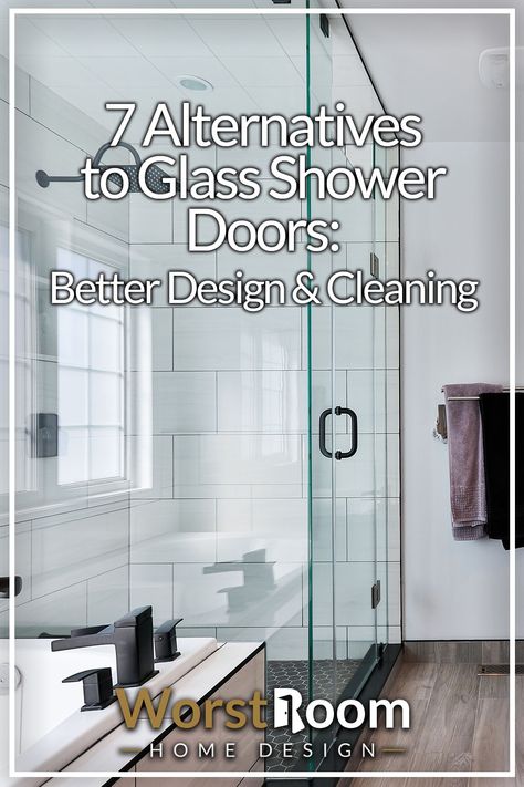 Shower Door Alternatives, Rain Glass Shower Door, Shower Wall Ideas, Replace Shower Door, Frosted Shower Doors, Frosted Glass Shower Door, Tub With Glass Door, Diy Shower Door, Glass Bathroom Door