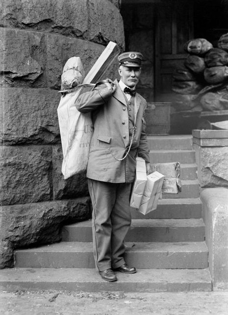 The Bank Built With Bricks Sent Through the Mail - The Vintage News Mail Man, Going Postal, Mail Boxes, Mail Carrier, Somewhere In Time, You've Got Mail, Mail Delivery, Historic Photos, Background Photo