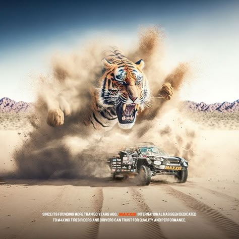 dust animal car race indesert Visual Advertising, Car Advertising Design, Fashion Poster Design, Bike Poster, Social Media Advertising Design, Publicidad Creativa, Old School Tattoo Designs, Ad Creative, Social Media Design Inspiration