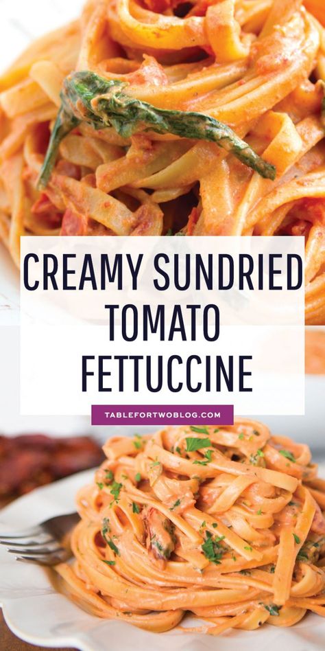 A lightened up version of our favorite pasta dish at Cheesecake Factory! Sundried tomato fettuccine is SO creamy and delicious. No guilt here! Food For Leftovers, Friend Dinner, Table For Two, Sundried Tomato, Salad Pasta, Dinner Dates, Pasta Dinner Recipes, Delicious Snacks, Cheesecake Factory