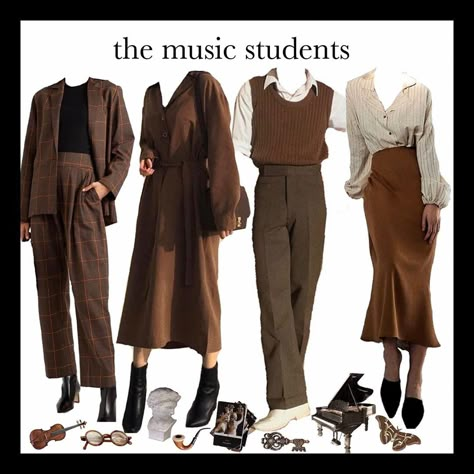 Classic Cute Outfits, Classical Music Outfit, Classical Music Aesthetic Outfits, Outfits To Wear To A Musical, Music Aesthetic Outfit, Musical Academia Outfit, Classic Outfit Women, What To Wear To A Musical, Dark Acedima Aesthetic Outfits