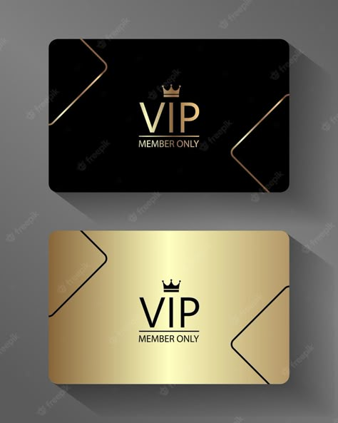 Premium Vector | Vector vip member card gold and black premium quality premium invitation card poster Fans Card, Vip Card Design, Logo Lighting, Vip Logo, Dubai Video, Shein Gift Card, Member Card, Floral Cards Design, Gift Card Design