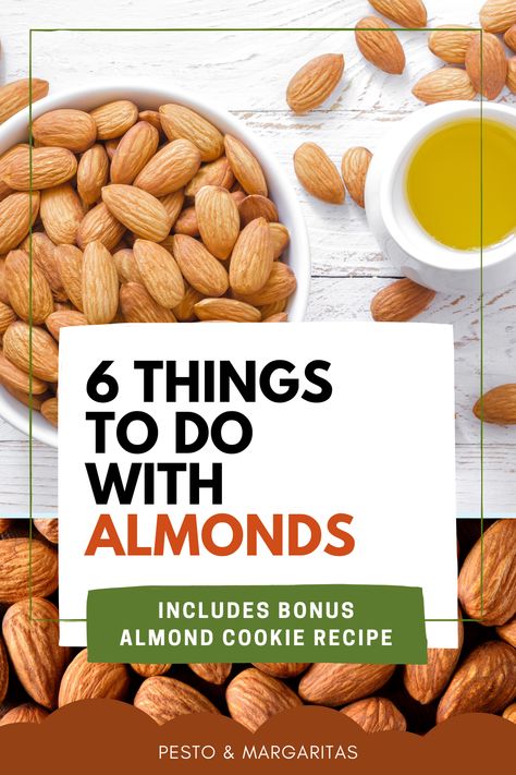 Cooking With Almonds, What To Do With Raw Almonds, Recipes Using Almonds, Raw Almonds Recipes, Almond Recipes Baking, Almond Syrup, Almond Pesto, Almond Meal Cookies, Chocolate Dishes