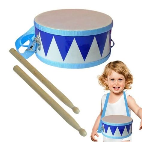 Toddler Drums Small Drum Set With 2 Drumsticks Adjustable Strap 8 Inch Baby Wooden Fun Drum Toys Hand Clap Drum Child Music Toy We ship ✈️ Worldwide ���🌎 to any country in the world #meekystore #meekystoreinternational #ecommerce #onlineshopping #freeshipping #fastshipping #shopandsave #fyp Kids Drum Set, Drums For Kids, Kids Musical Instruments, Toy Musical Instruments, Music Toys, Toy Baby, Drum Set, Music For Kids, Musical Instrument