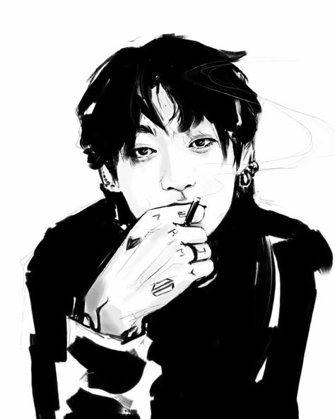 Jungkook Art Fanart, Jungkook Art, Taehyung's Art, Kimtaehyung Bts, Dj Art, Movies Quotes Scene, Taehyung Fanart, Jungkook Fanart, Jungkook Aesthetic