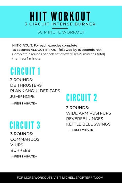 This HIIT workout is one of my at home workouts on the regular. Besides being a total body workout, these high intensity intervals are a great combination of both cardio and strength training.  #circuit Emom Workout, Hiit Tabata, Strength And Conditioning Workouts, Hiit Circuit, Circuit Workouts, Hiit Workout At Home, Interval Workout, Conditioning Workouts, Tabata Workouts