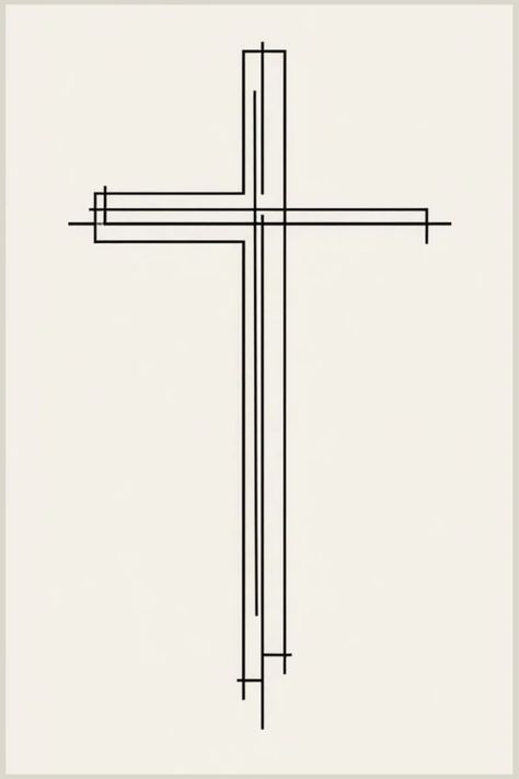 Minimalist line drawing of a symmetrical cross. Abstract Christian Art, Weight Pictures, Modern Christian Art, Christian Images, Christian Artwork, Abstract Words, Hope Symbol, Scripture Quotes, Christian Art