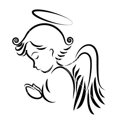 Angel praying logo vector 1222245 - by Glopphy on VectorStock® Angel Outline, Ako Kresliť, Angel Praying, Angel Silhouette, Angel Vector, Angel Drawing, Stencil Patterns, Mail Art, Pyrography