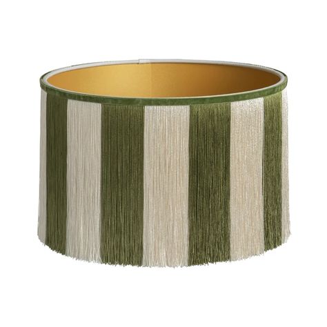 Lampshade Ava Green Handmade Fringes Sustainable Cotton - Etsy Australia Ava Green, Handmade Lampshades, Green Oval, Gold Line, The Midnight, Modern Pattern, Lamp Shades, Lamp Bases, Fabric Decor