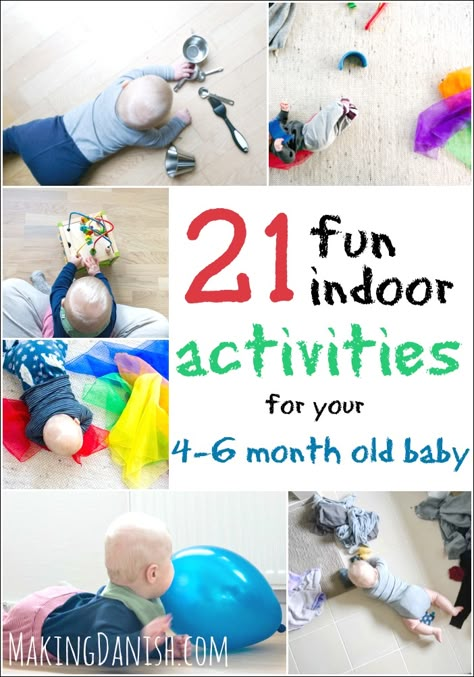 25 fun indoor activities for your 4, 5 and 6 month old baby that require very little preperation. Perfect for a fast set-up on rainy days #baby #acitivities #babyactivities #funforbabies #indooractivities #simplebabylife #babylife #parenthood #noprepgames 4 Month Baby Activities, 5 Month Old Baby Activities, 6 Months Old Activities, 6 Month Baby Activities, 5 Month Old Baby, Baby Development Activities, 4 Month Old Baby, 4 Month Baby, 5 Month Old