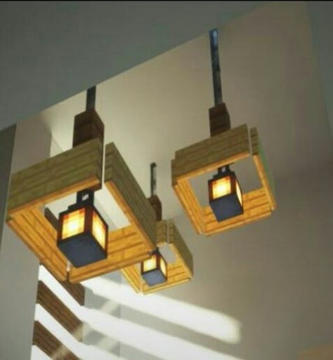 Easy Minecraft Room Ideas, Minecraft House Lighting Ideas, Interior Walls Minecraft, Minecraft Living Room Aesthetic, Minecraft Roof Decoration, Minecraft Light Fixture Ideas, Minecraft Hammock Bed, Minecraft Waiting Room, Mincraft Lamppost